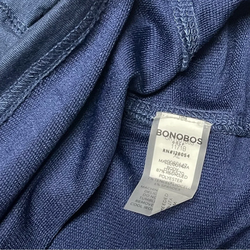 Bonobos Golf Shirt 1/4 Zip Pullover Men’s XL Navy Blue Long Sleeve Sweatshirt